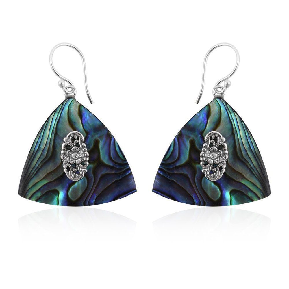 Abalone Shell Earrings in Sterling Silver
